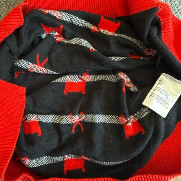 Karen Scott Scottie dog sweater womens size xl red black bows novelty print soft - Picture 8 of 11